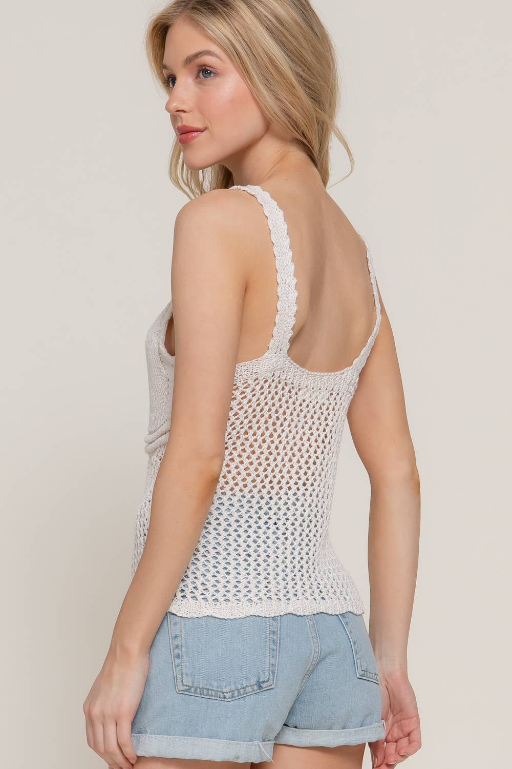 Active Basic | Active USA – Engroshandel Tanktop – Kvinder – Ærmeløs V-hals Hæklet Forårssweater18