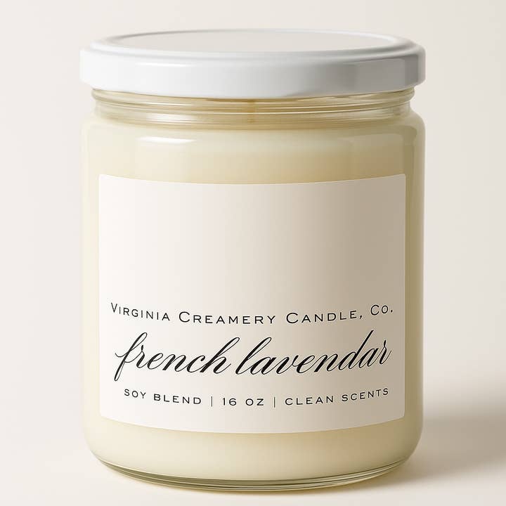 Branded Candle Collection (ELEGANT) - Virginia Creamery for wholesale by Virginia Creamery Candle Co.