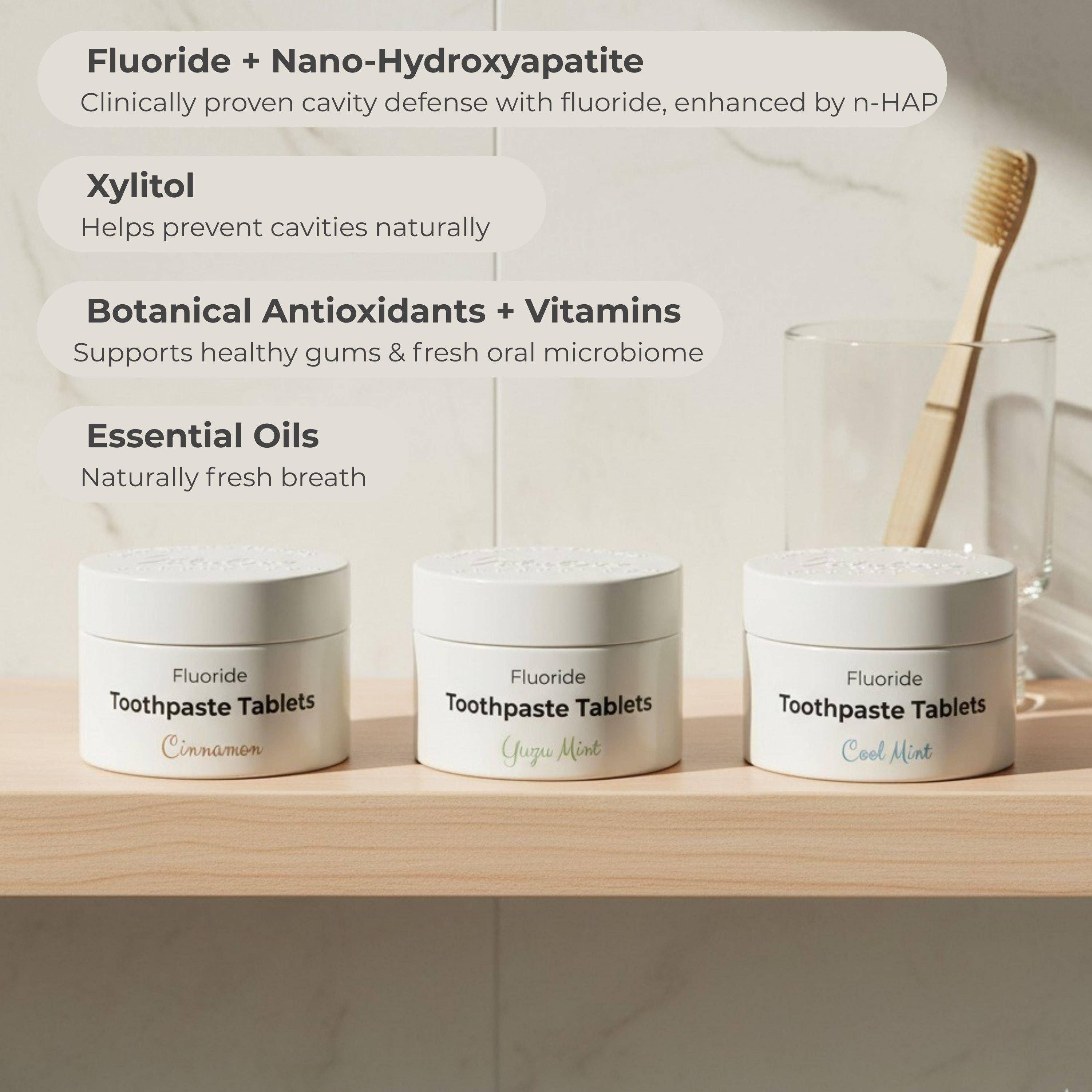 Tidalove - Wholesale Toothpaste - Fluoride Yuzu Mint Toothpaste Tablets — 1 Month4