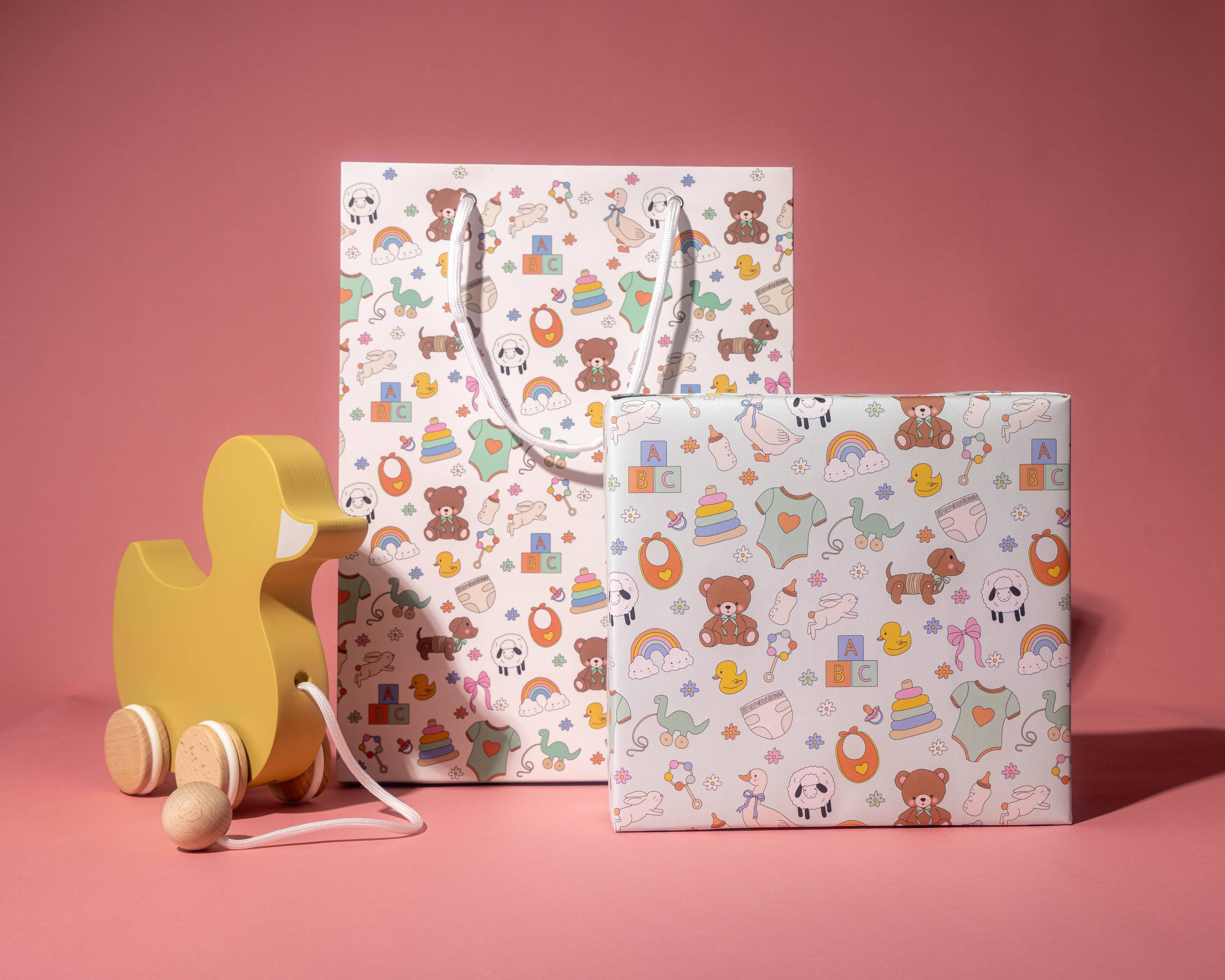 Illustrating Amy - Wholesale Wrapping Paper Roll - Baby Celebration Gift Wrap Rolls 5