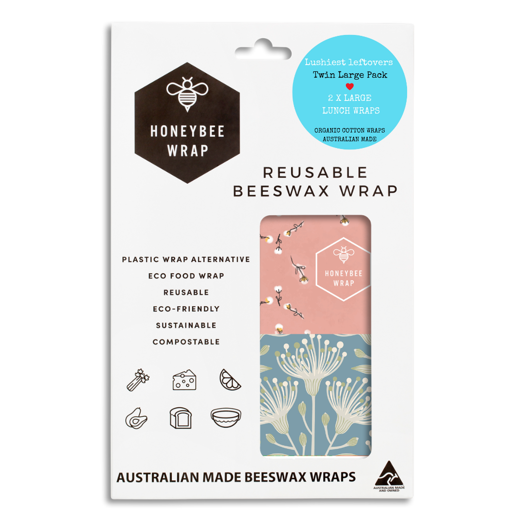 Honeybee Wrap - Wholesale Food storage wrap/bag - WH Twin Pack of Large Wraps5