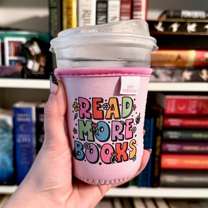 YGG Threads - Wholesale Drink Huggers & Koozies - Read More Books Iced Coffee Drink Sleeve - Small0