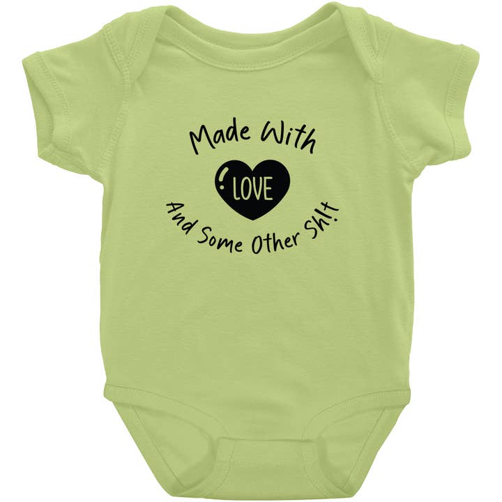 Made With Love And Some Other Sh!t short-sleeve design 1 for wholesale by Potty Mouth Tots