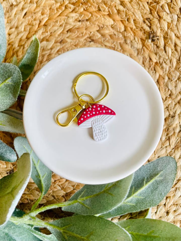Mushroom Keychain for wholesale by Joyful Leigh Designed