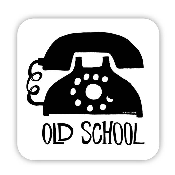 Old School Rotary Phone Sticker for wholesale by An Open Sketchbook