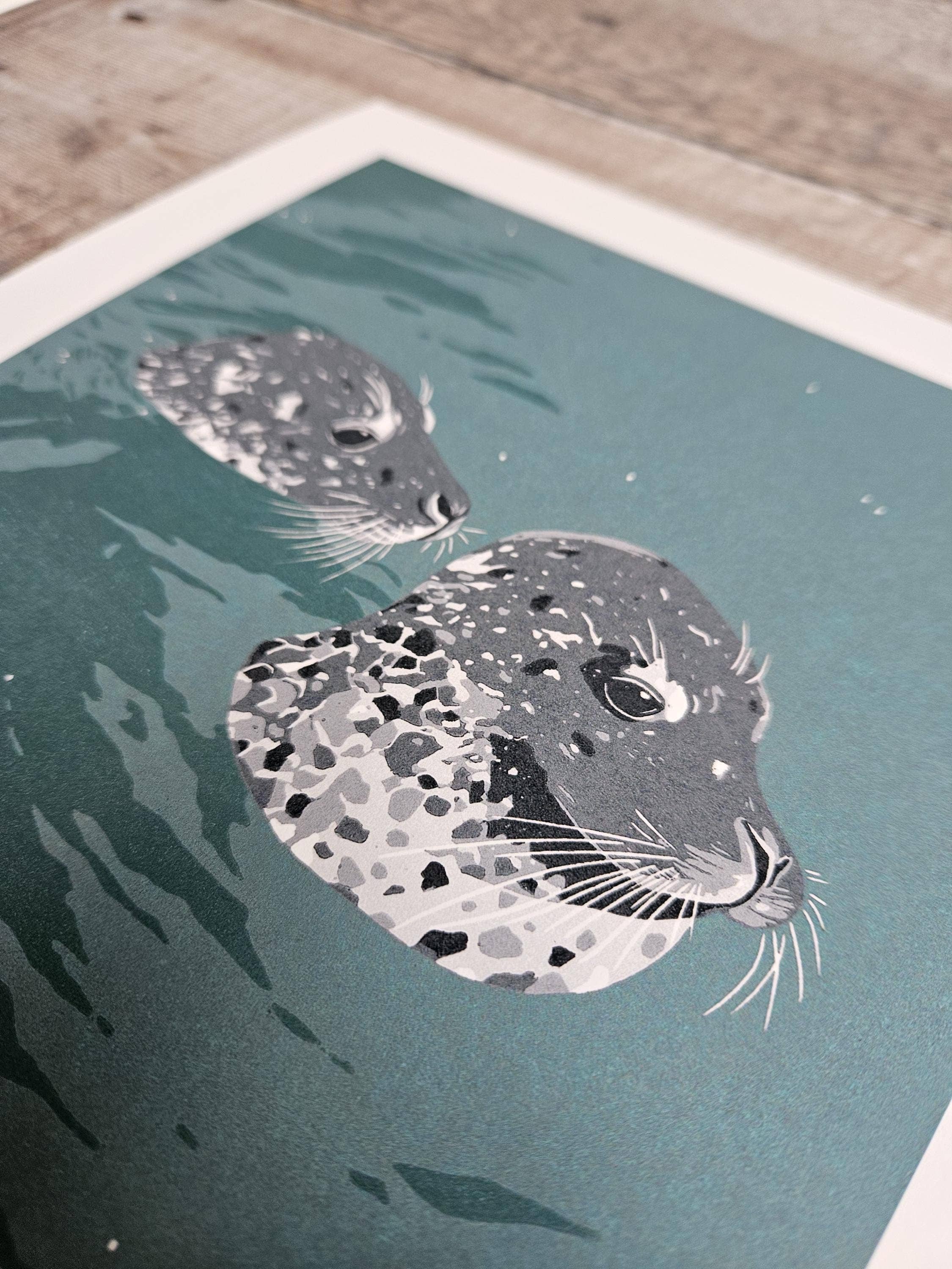 Flotsam Prints - Wholesale Art Print - Two Seals - Archival Quality Giclée Print4