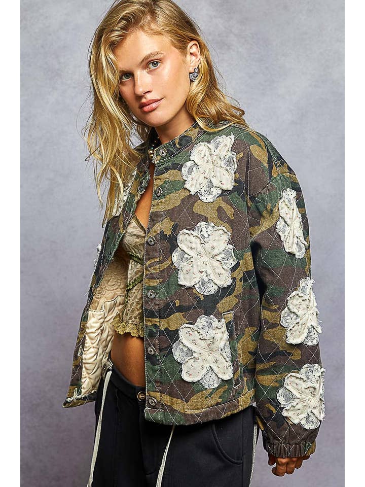 Pol Clothing - Wholesale Jacket - Women's - Mock neck balloon sleeve oversized fit quilted Jacket31