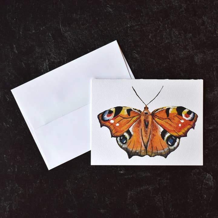 Peacock Butterfly Aquarel wenskaarten voor wholesale door Hadley Richards Designs