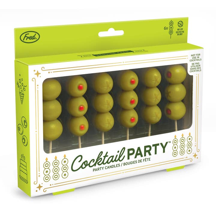 Fred & Friends - Wholesale Novelty Candle - COCKTAIL PARTY Olive Candles - Set of 65