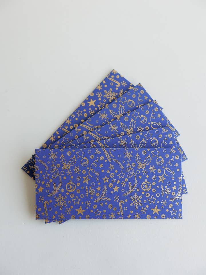 Blue Festive Christmas Gift Envelopes for wholesale by Decorasian