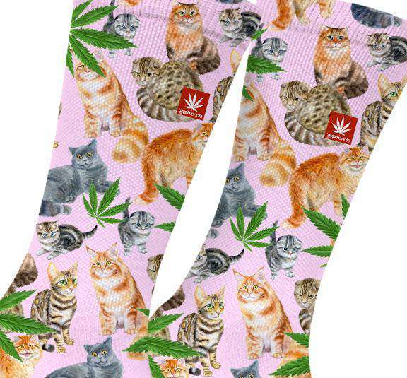 StonerDays Apparel - Wholesale Socks - Unisex - SMOKE MEOWT MARIJUANA SOCKS1