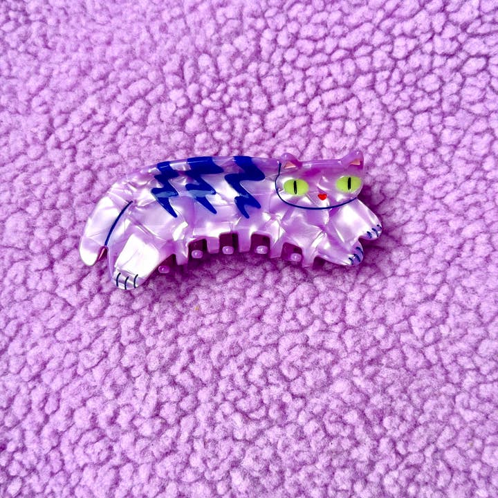 Peach Beast - Wholesale Hair Clip - Women's - Purple Tabby Cat Hair Claw5