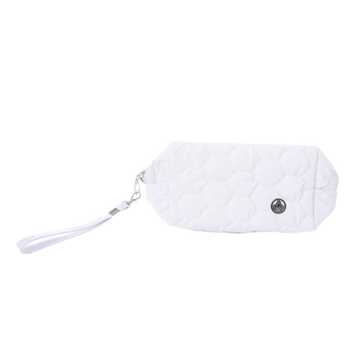 VIA FIORE White Quilted Wristlet Pouch for wholesale by VIA FIORE