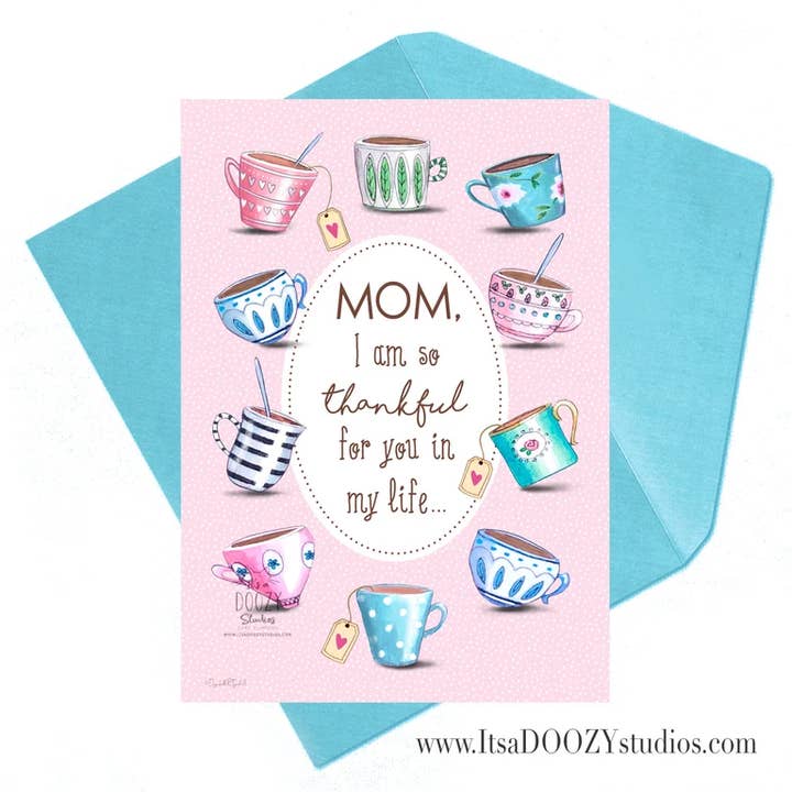 Tea Time With Mom - Mother’s Day Card With Matching Envelope for wholesale by It’s a Doozy Studios