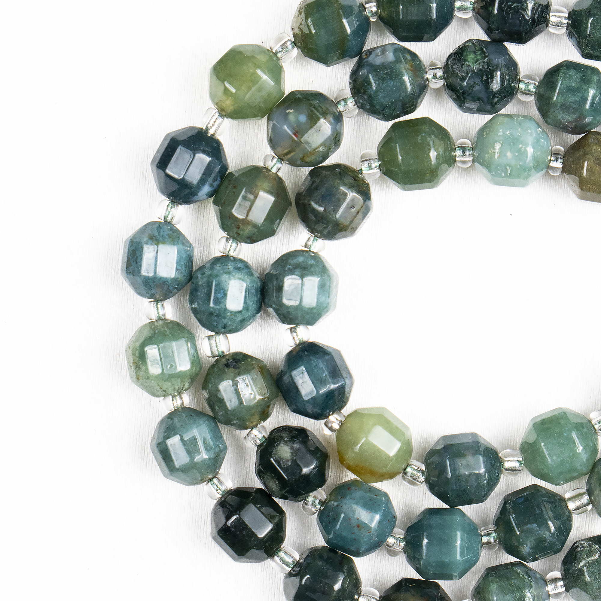 Soothing Crystals Beads - Wholesale Beads - Faceted Prism Cut Beads | Moss Agate | Crystal Beads4