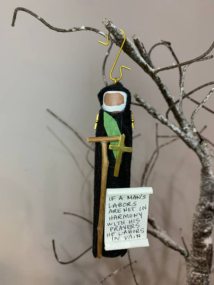 St Moses the Black (The Ethiopian) Wooden Doll Ornament for wholesale by Our Saint Family