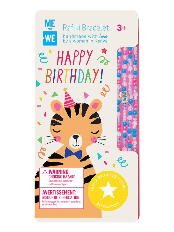 Bracelet Rafiki Joyeux Anniversaire - Tigre pour la vente par ME to WE