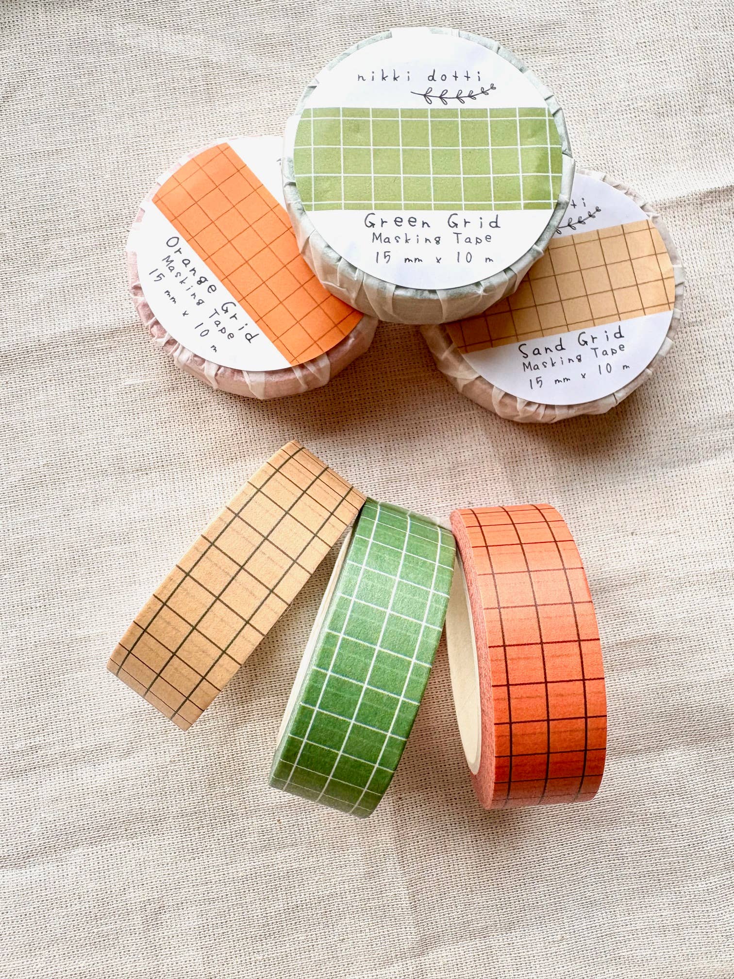 Nikki Dotti - Vendita all'ingrosso Nastro washi - Washi tape - Griglia arancione1