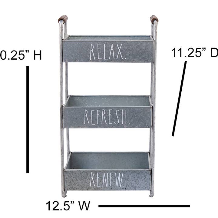 DesignStyles Home - Vente Étagère flottante - Rae Dunn Caddie de rangement en métal galvanisé à 3 niveaux3
