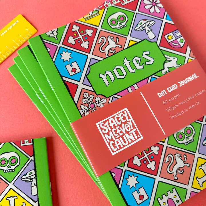 Medieval Tile Pattern Dot Grid Notebook for wholesale by Stacey McEvoy Caunt