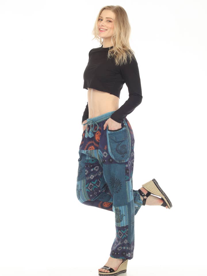 Cotton Patchwork Zip Pocket Yoga Pant D729 for wholesale by Rising International Inc