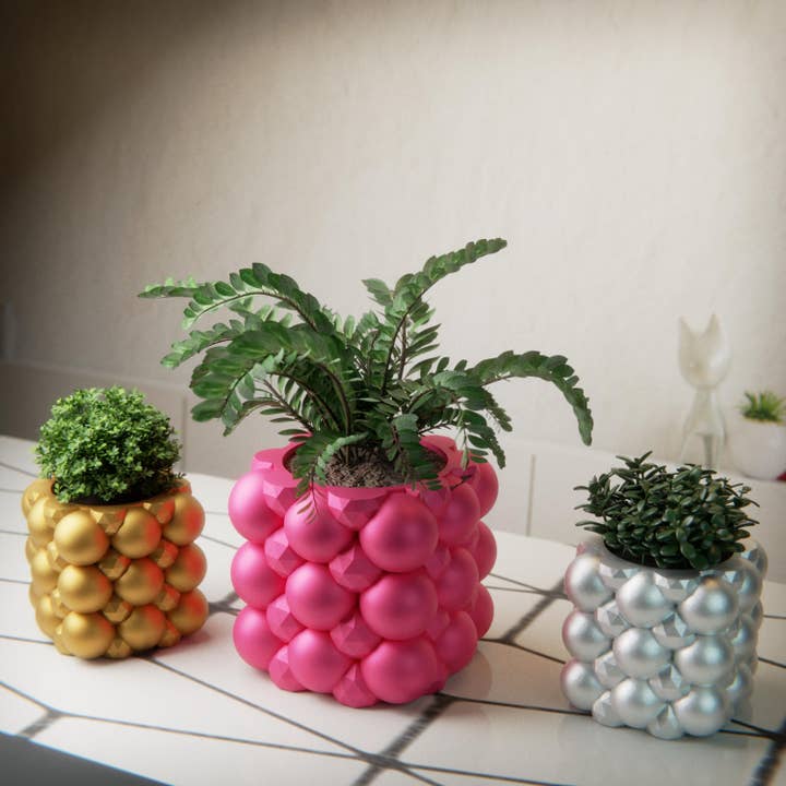 Retro Layers – Großhandel Blumentopf – Retro-Blumentopf mit Bubble Gem, Design Space Age