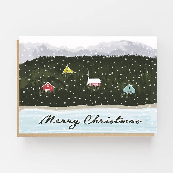 Lomond Paper Co - Wholesale Christmas card - Scandi Houses "Merry Christmas"0