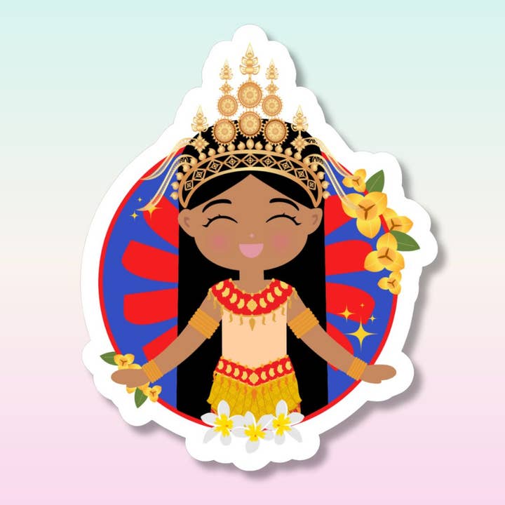 Proud to be Cambodian Cultural Celebration Die Cut Sticker for wholesale by Joeydolls