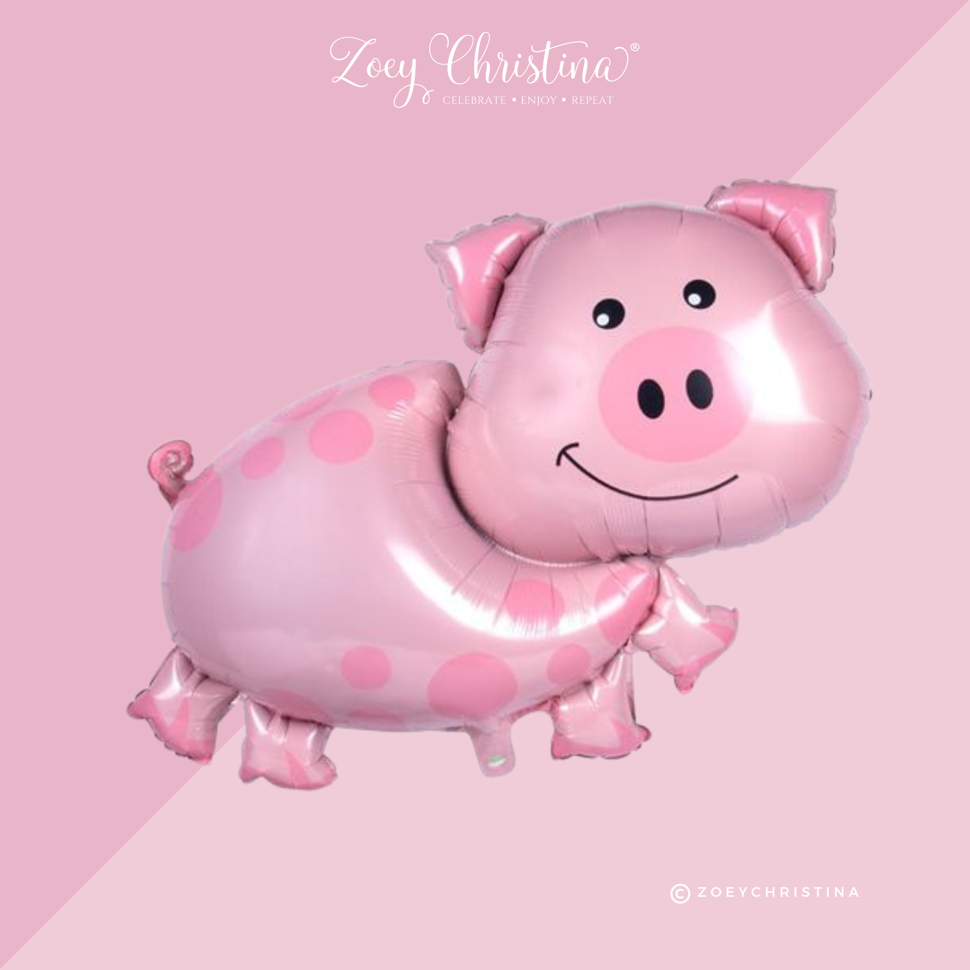 Zoey Christina - Wholesale Balloon - Pink Pig Foil Balloon – Farm Animal Birthday & Barnyard3