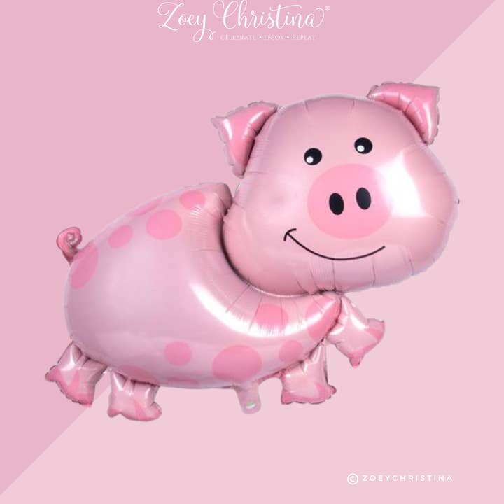 Zoey Christina - Wholesale Balloon - Pink Pig Foil Balloon – Farm Animal Birthday & Barnyard3
