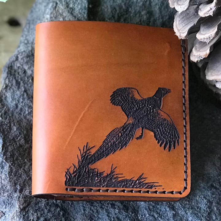 Pheasant Leather Bifold Wallet for wholesale by Simply Me • Gentlemen Est. 2017 LLC