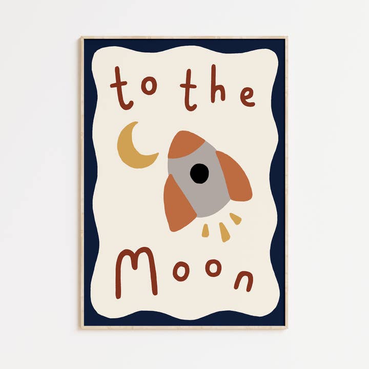 To the Moon Print for wholesale by Kitty Makes