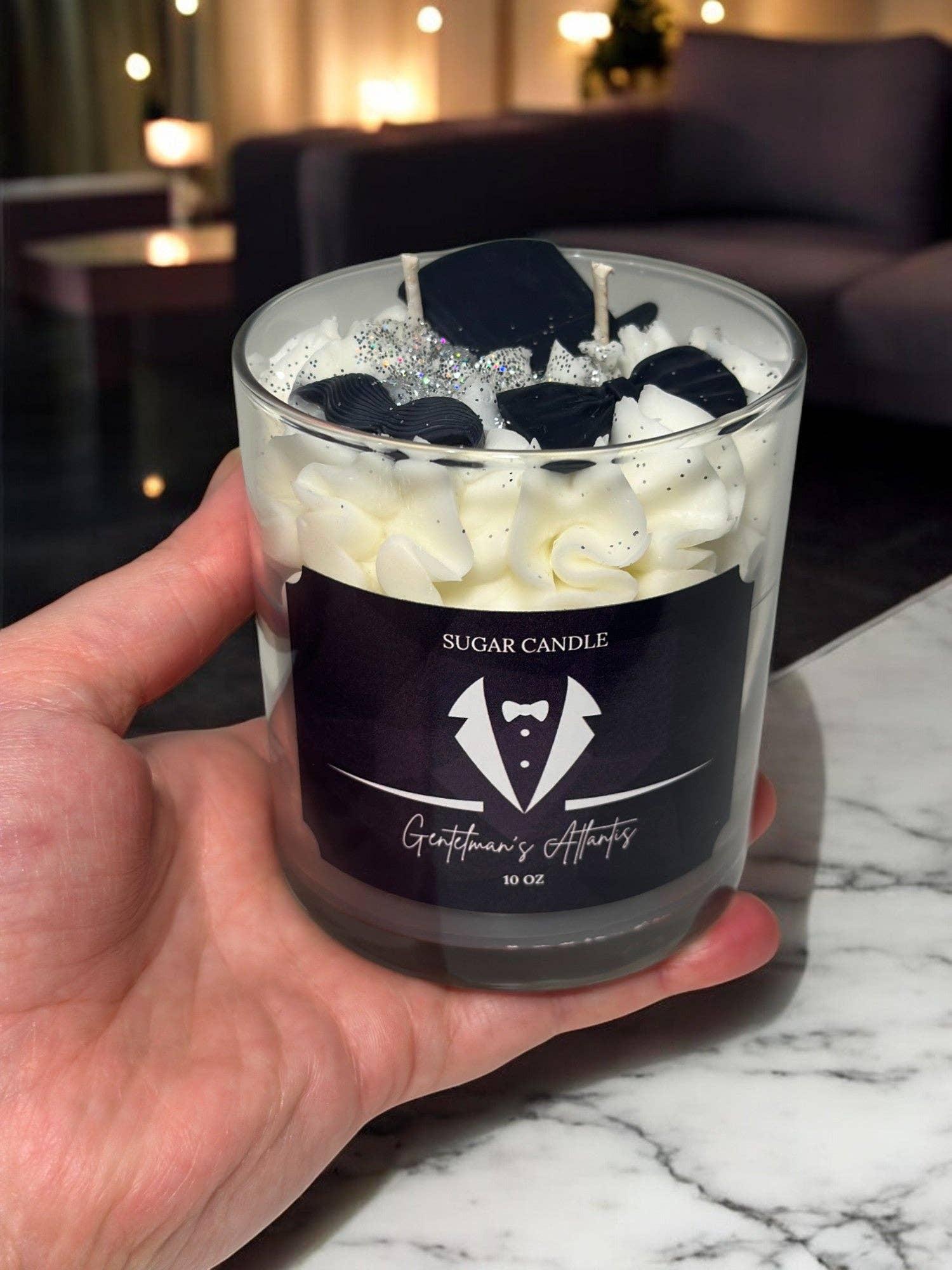 Sugar Candle - Wholesale Jar/Filled Candle - Gentlemen’s Atlantis Candle: Masculine, Soy Wax, Gift Ready9