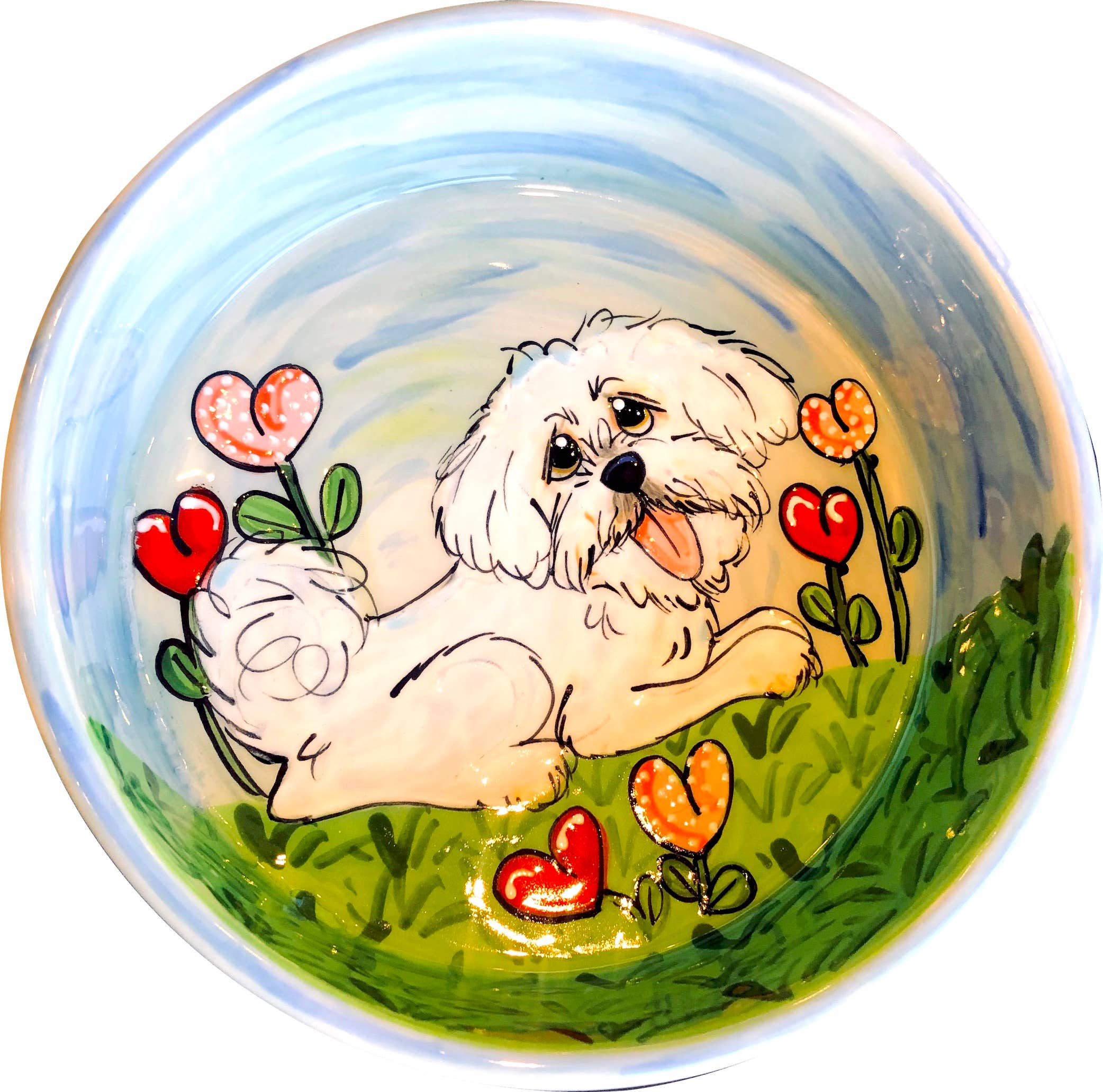 Faux Paw Productions – Großhandel Futternapf – Katze/Hund – Maltesisch | Hundenapf aus Keramik, handbemalt2