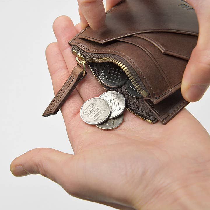 Unofuku - Wholesale Wallet - Men's - Italian Leather Small Billfold| 100% Vegetable Tanned5