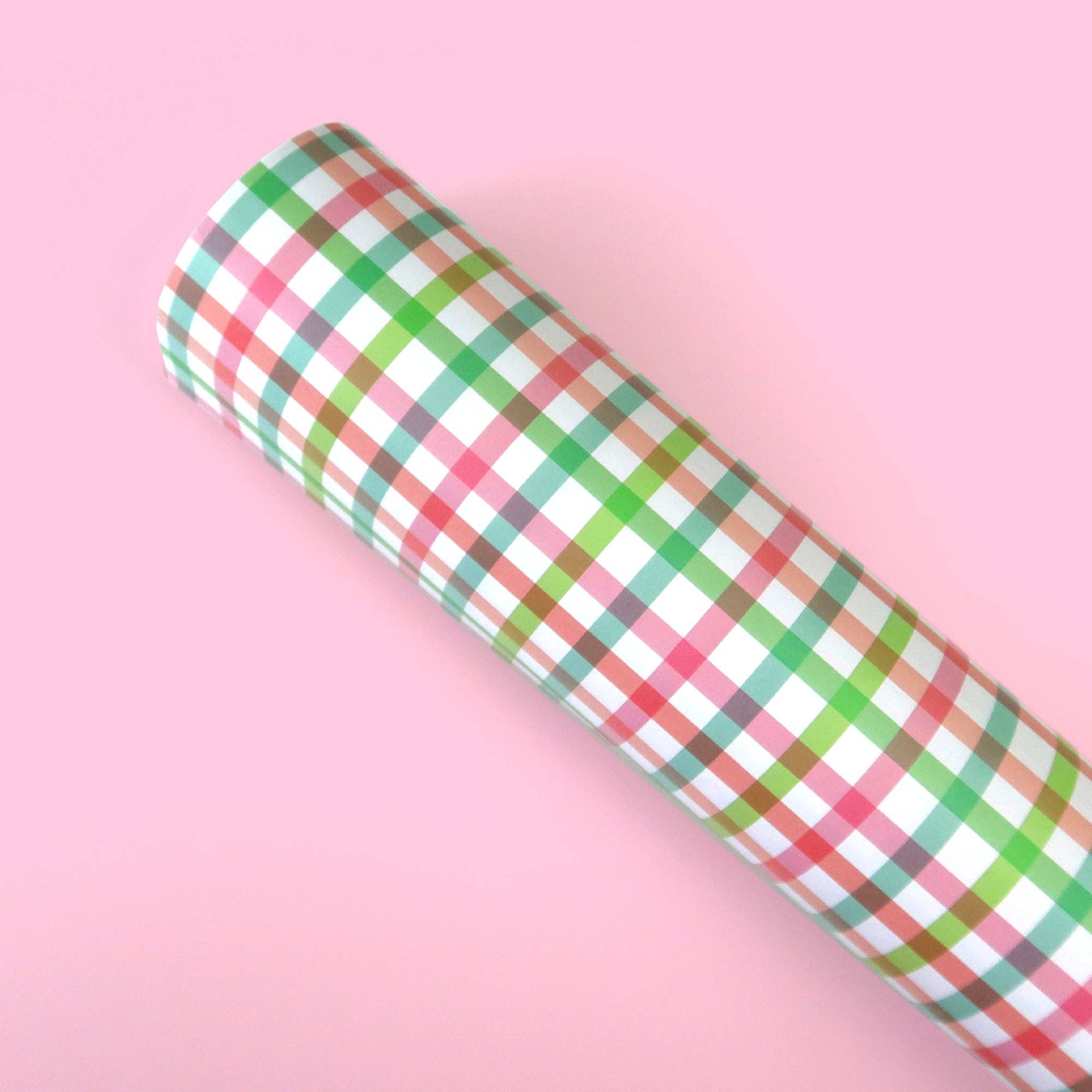 Oh So Daisy – wholesale Flat wrap – COTTAGECORE CHECK GINGHAM GIFT WRAP SHEET2