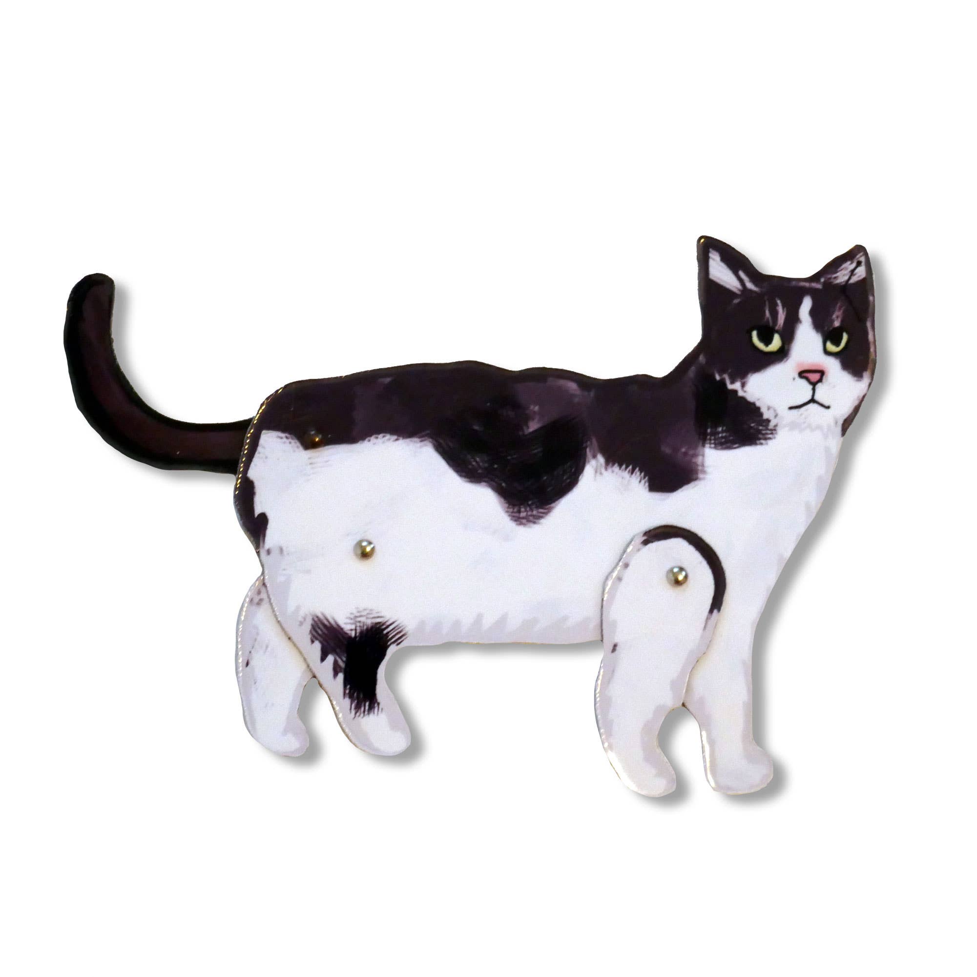 THE PAPER IDOLL – wholesale Magnet – 5 Assorted Articulated Cat Fridge Magnets Cat Kitchen decor.4