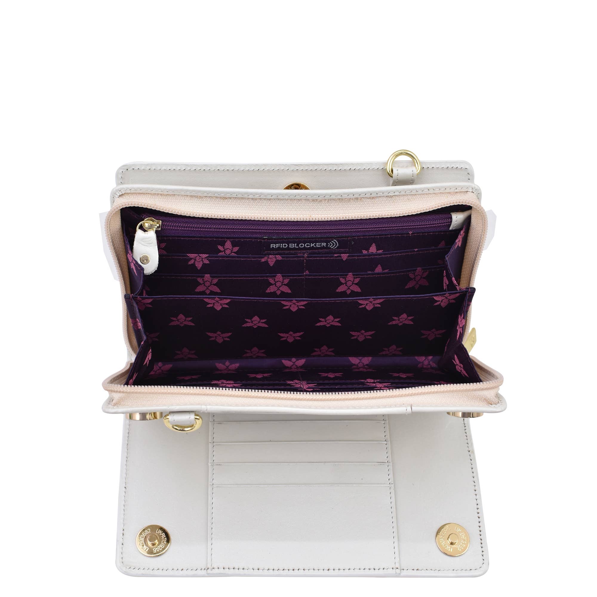 Anuschka | Vanya Lara (USA) - Wholesale Wallet - Women's - Croc Embossed Leather Organizer Wallet Crossbody - 11493