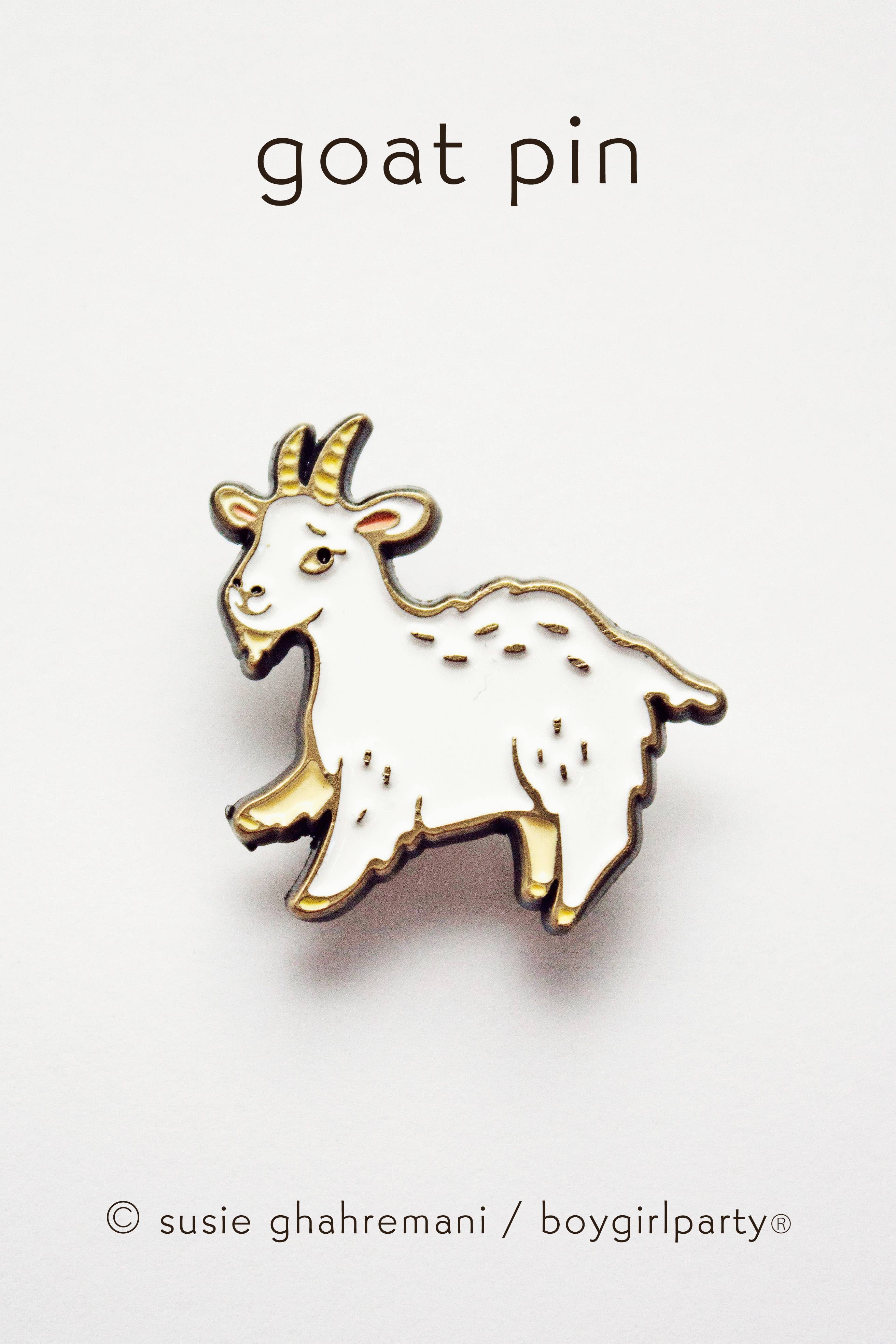 Boygirlparty - Wholesale Lapel Pin/Button - Cute Goat Pin — Goats Art Gifts — Mountain Goat Enamel Pin
