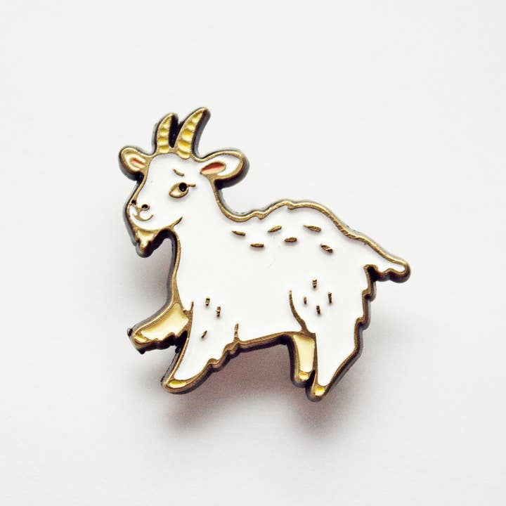 Boygirlparty - Wholesale Lapel Pin/Button - Cute Goat Pin — Goats Art Gifts — Mountain Goat Enamel Pin