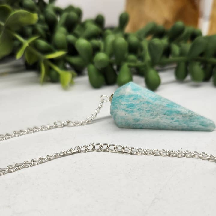 Meraki Gemstones - Wholesale Spiritual Stone/Crystal - Amazonite Semi-Precious w/Silver Plated Chain 2