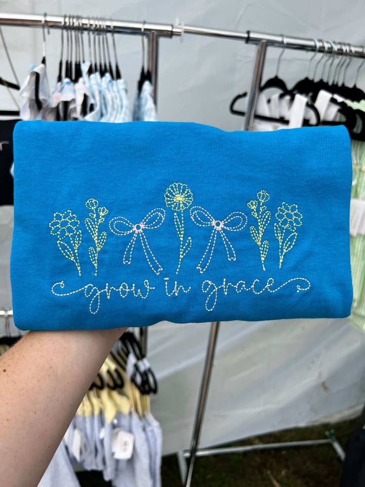 Grow in Grace T-Shirt for wholesale by Embroidered Edge