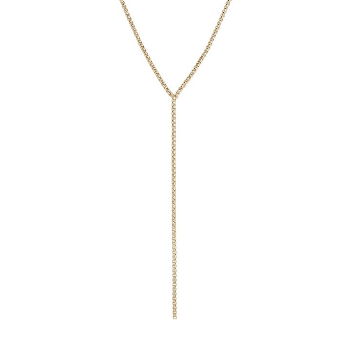 Thin Luciana Box Chain Lariat for wholesale by Eklexic