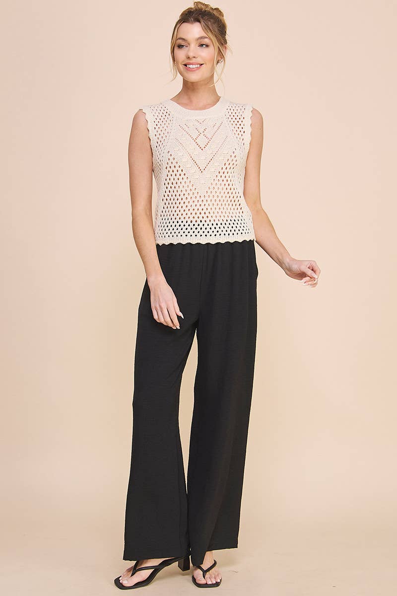 Allie Rose - Wholesale Knit Top - Women's - Sweater Tank with Scallop Edges8