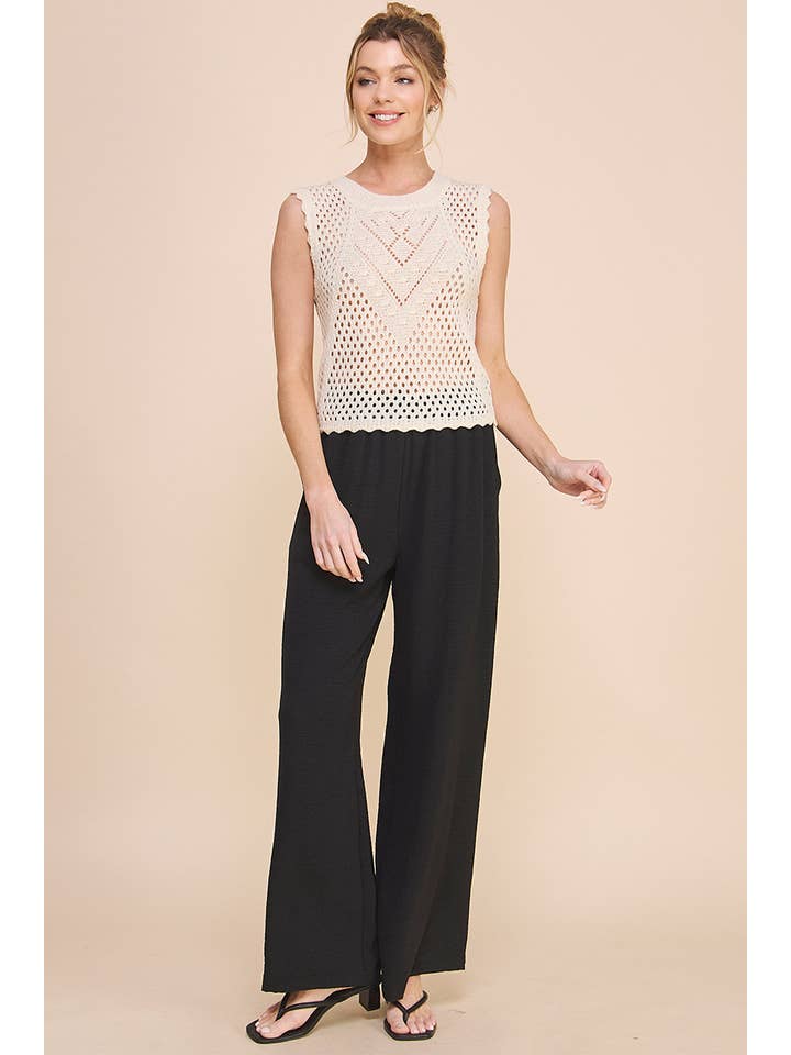 Allie Rose – wholesale Knit top – Women's – Sweater Tank with Scallop Edges8