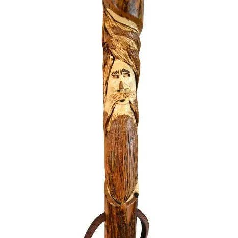 Creation Carvings LLC - Venta al por mayor Accesorios de deporte - Bastón Wood Spirit, bastón de senderismo de madera dura con talla Woodspirit