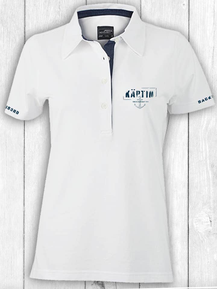 Maxi polo shirt “CAPTAIN” — WHITE for wholesale by SEEKRAFT