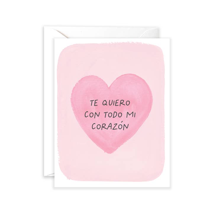 Todo Mi Corazon - Valentine's Day Card, Spanish Card for wholesale by Isabella MG