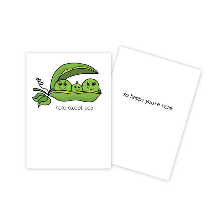 Sweet Peas New Baby Card for wholesale by Sun Day Greetings