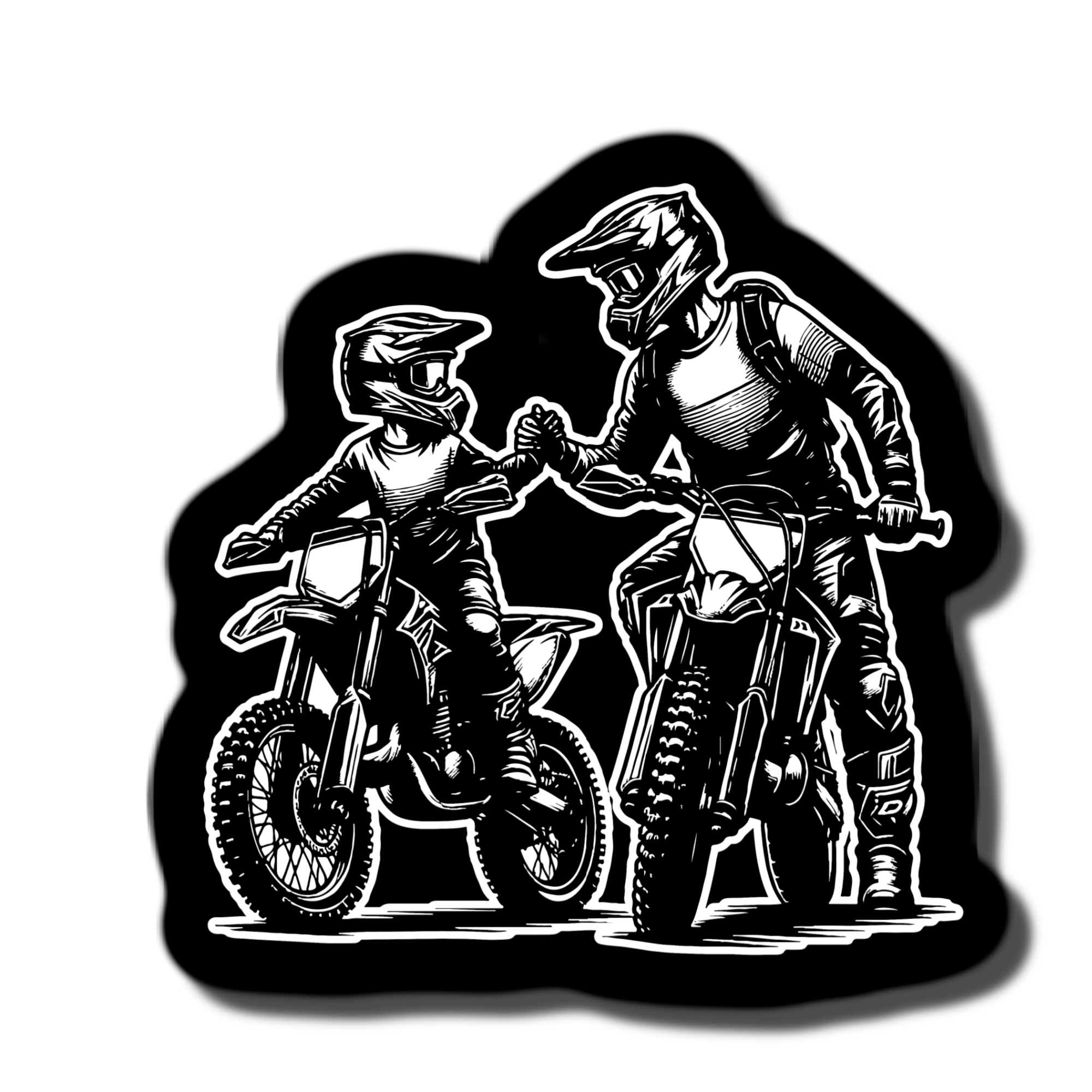 Lyrical River Designs - Venta al por mayor Pegatinas para móviles y portátiles - Adhesivo Father Son Biking Dirt Bike 0